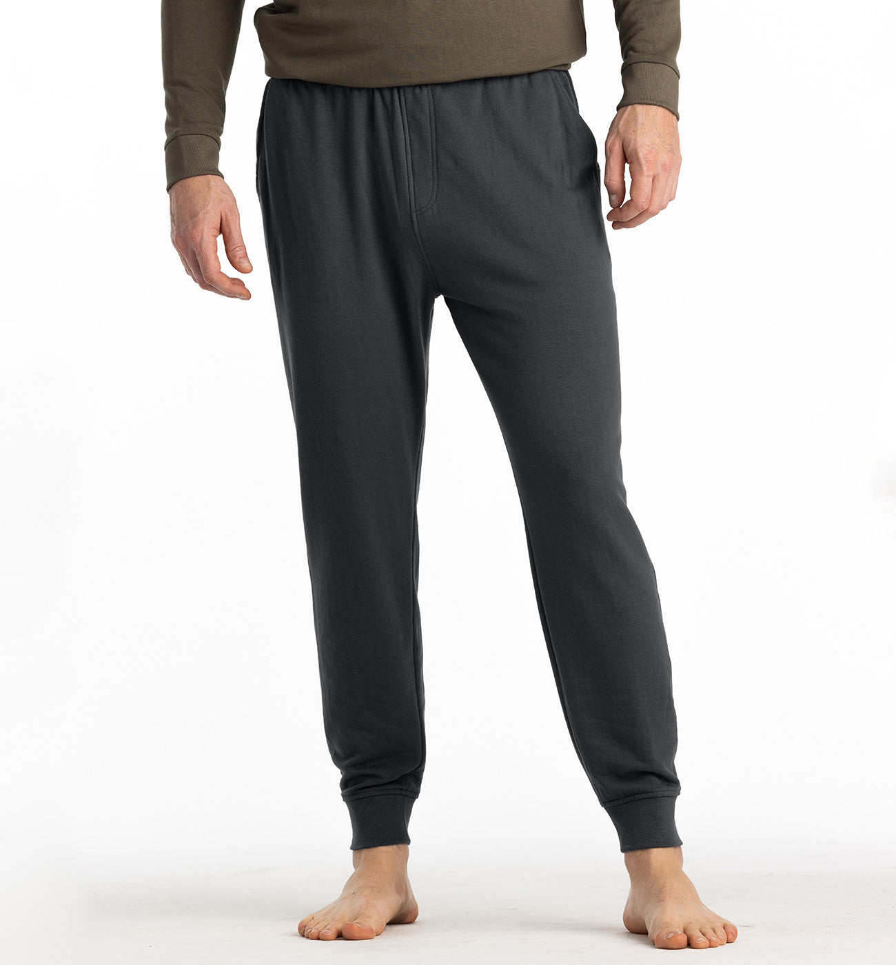 Free Fly Bamboo Lightweight Fleece Jogger Pants-Black Sand